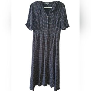 Oliver Grant Polka Dot Midi Dress - Size 42 (L)